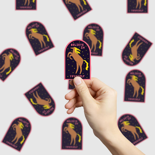 Believe In Yourself Celestial Horse Vinyl Sticker