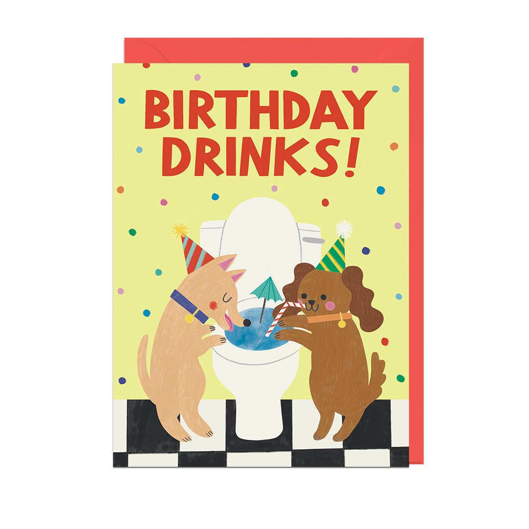Doggy Birthday Drinks Card