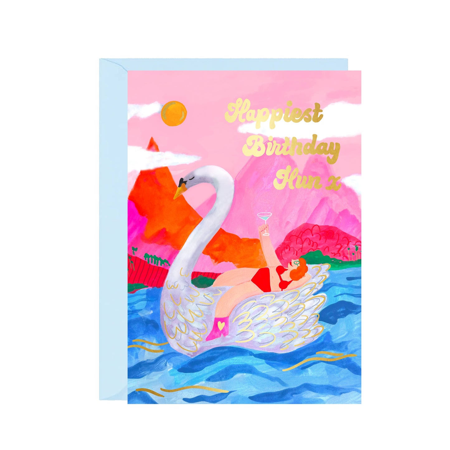 Swan Lady Birthday Card