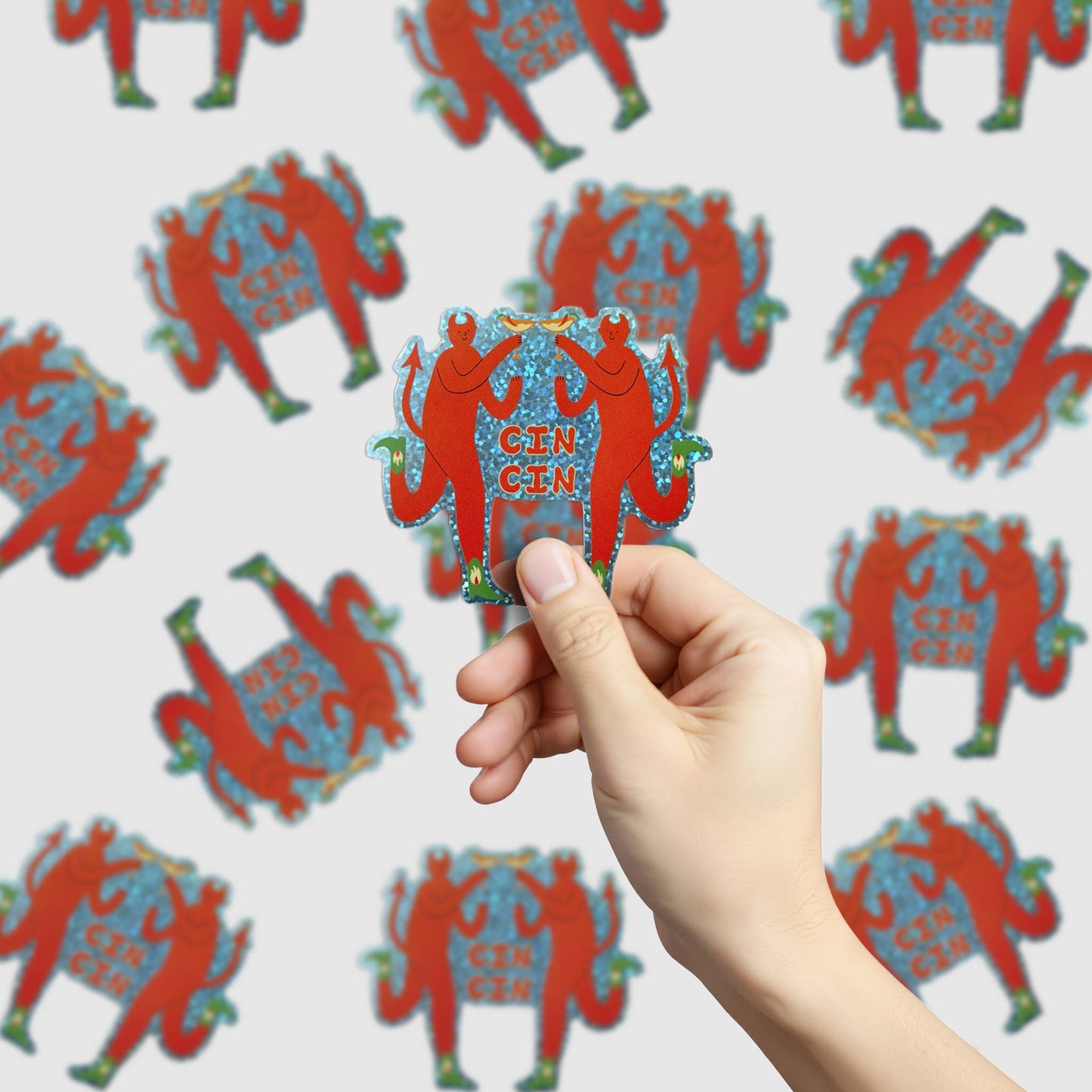 Cin Cin Margherita Devils Glitter Sticker