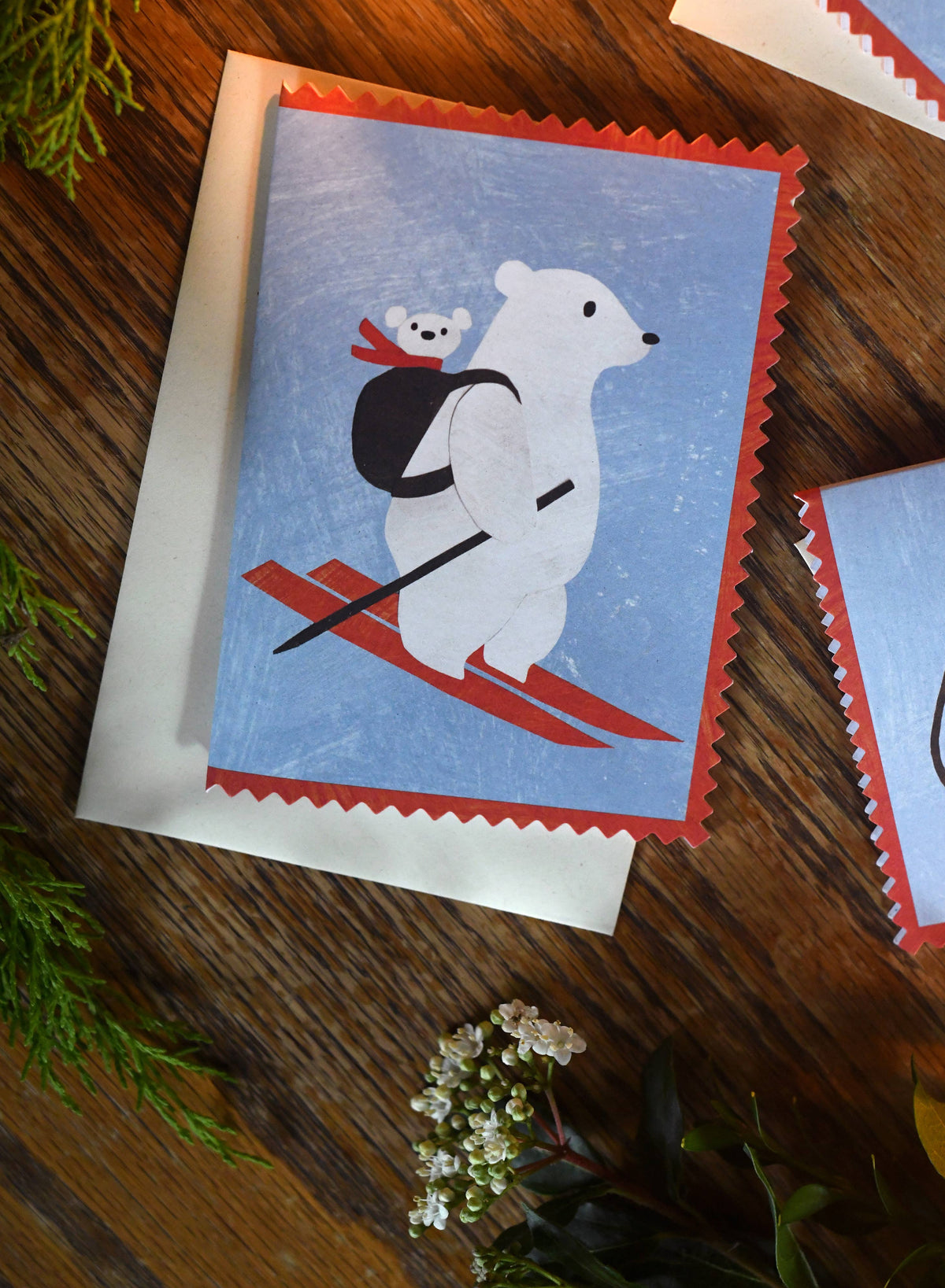 Mama Bear Shaped Christmas Card