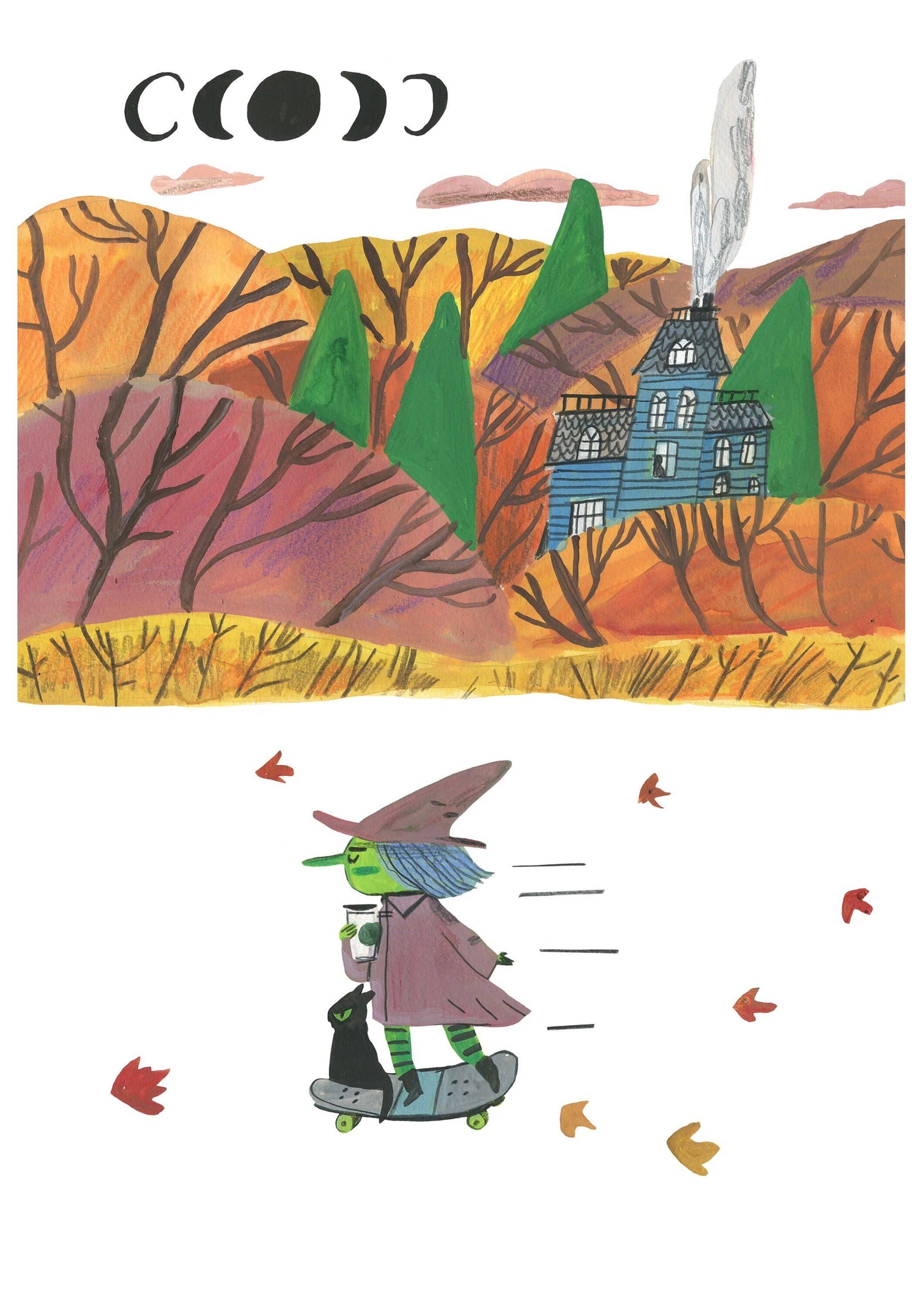 Pumpkin Spiced Latte Postcard by Dick Vincent DV15