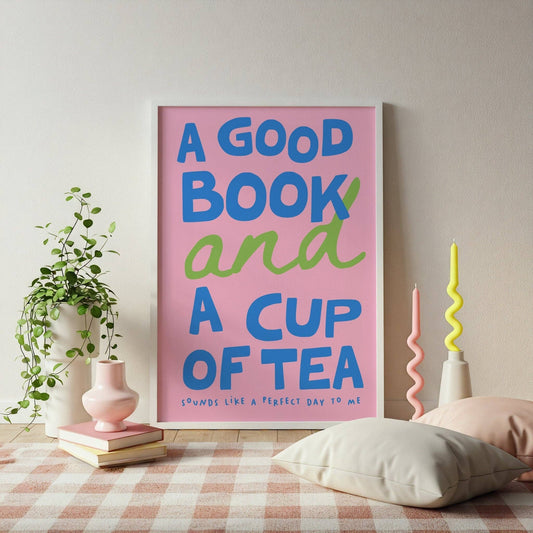 A Good Book & Cup of Tea Print
