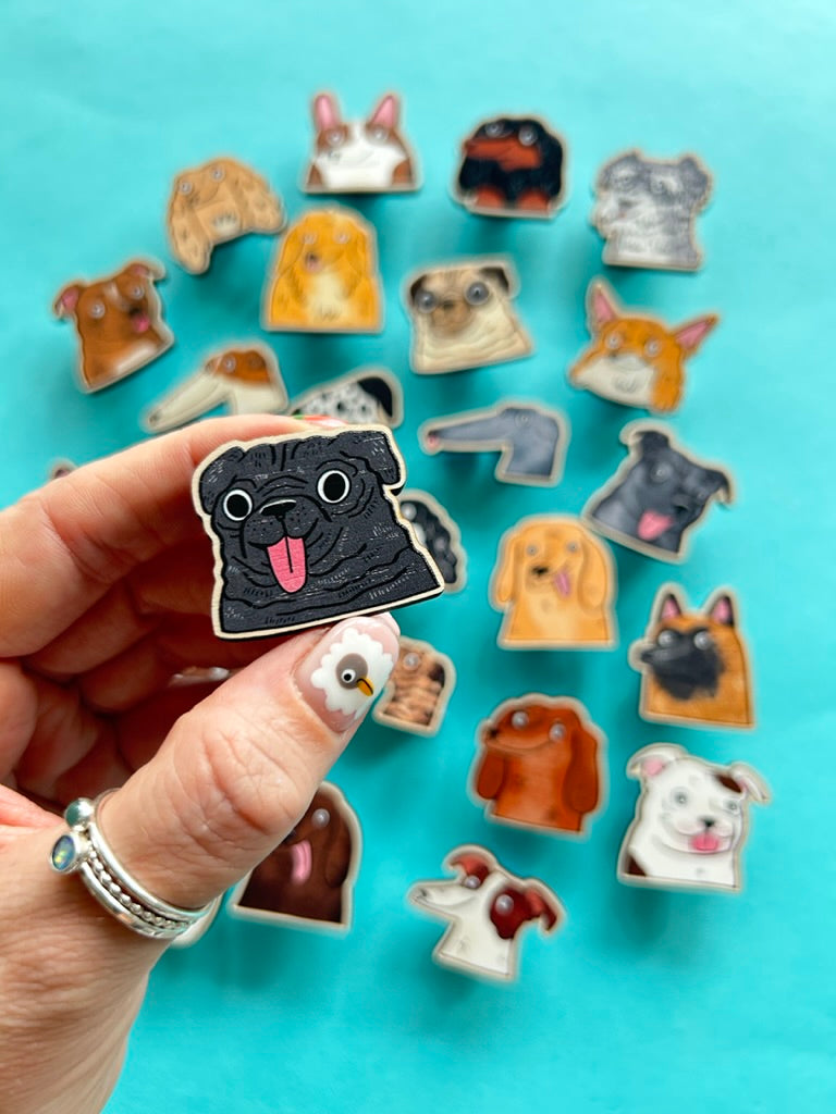 Wooden Dog Pins by Fernandes Makes