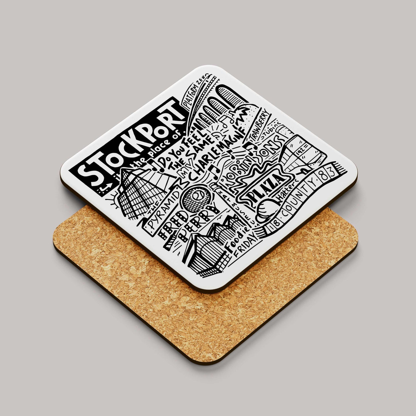 Stockport Landmarks Square Coaster