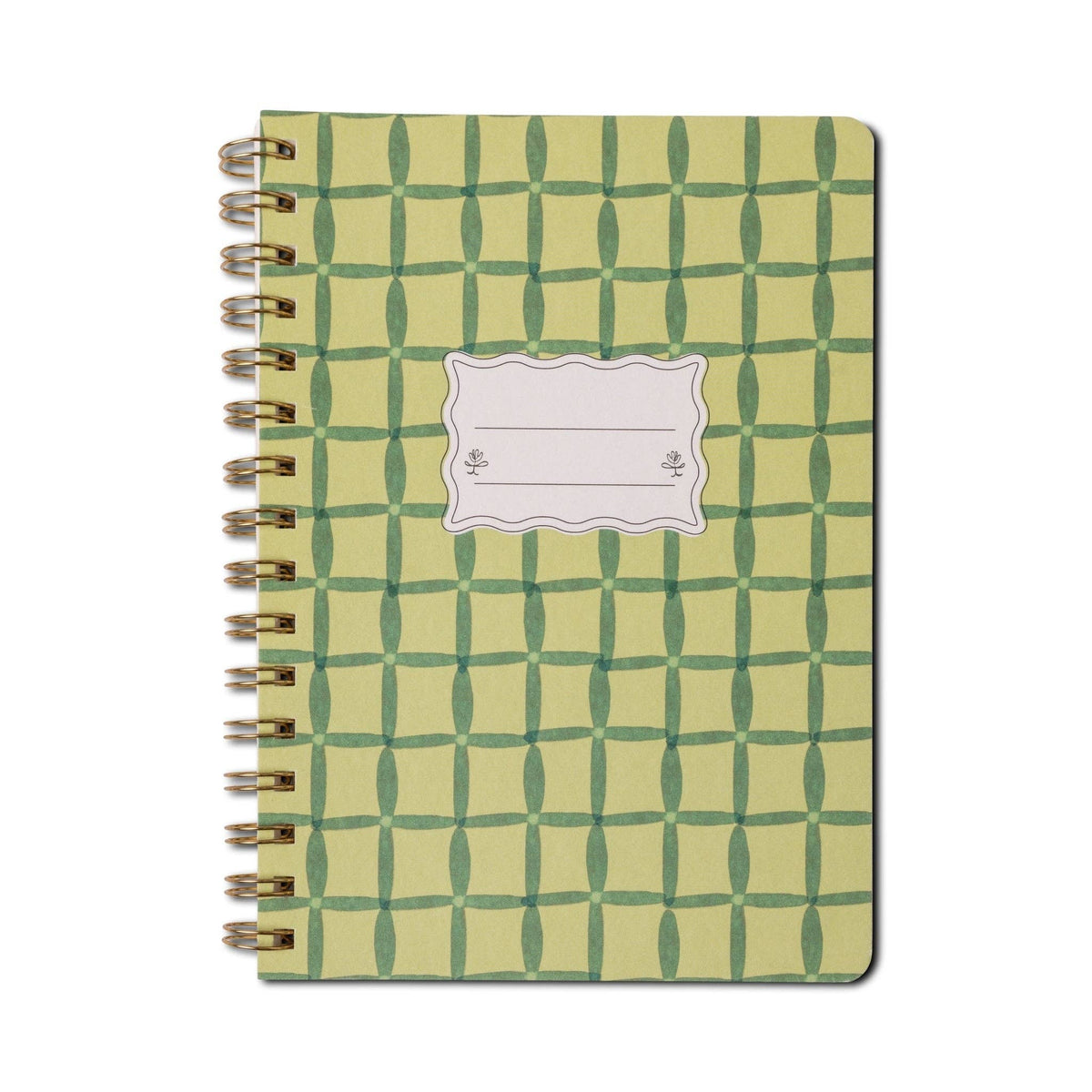 A5 Twin Wire Notebook - Green Lattice