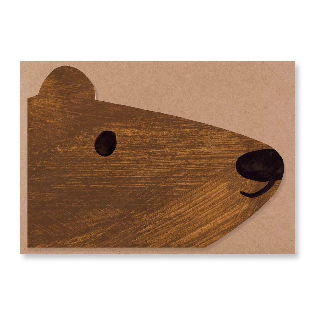 Brown Bear Shaped Greeting Card