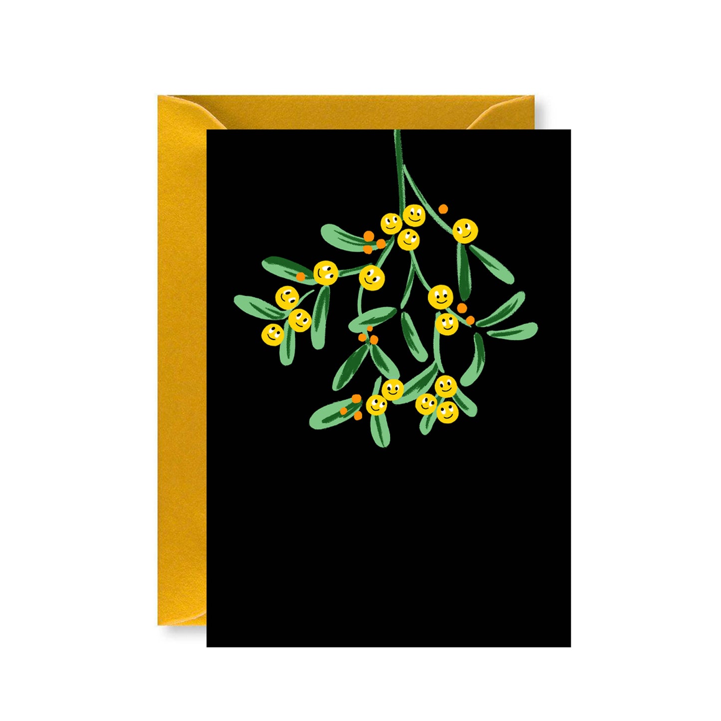 Smiley Mistletoe Christmas Card