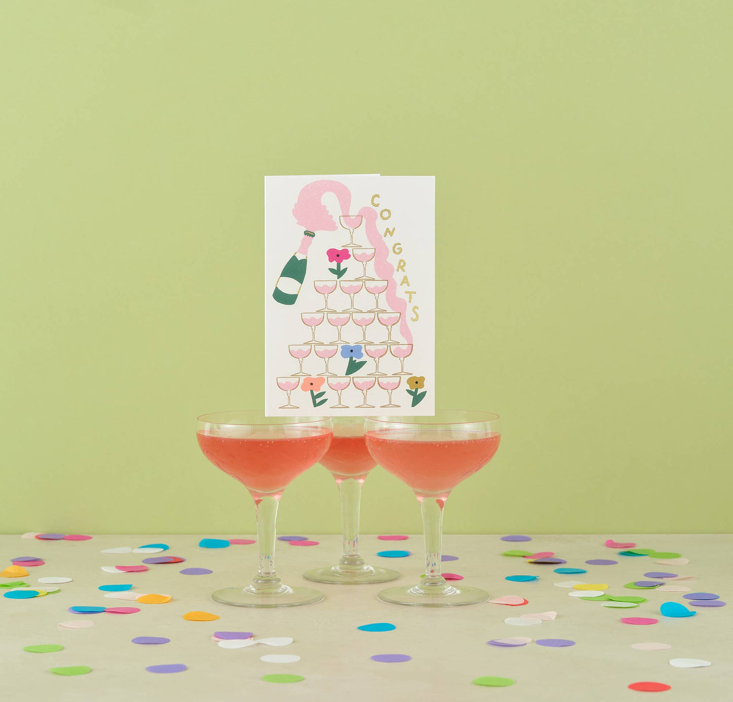 Congrats Champagne Greetings Card