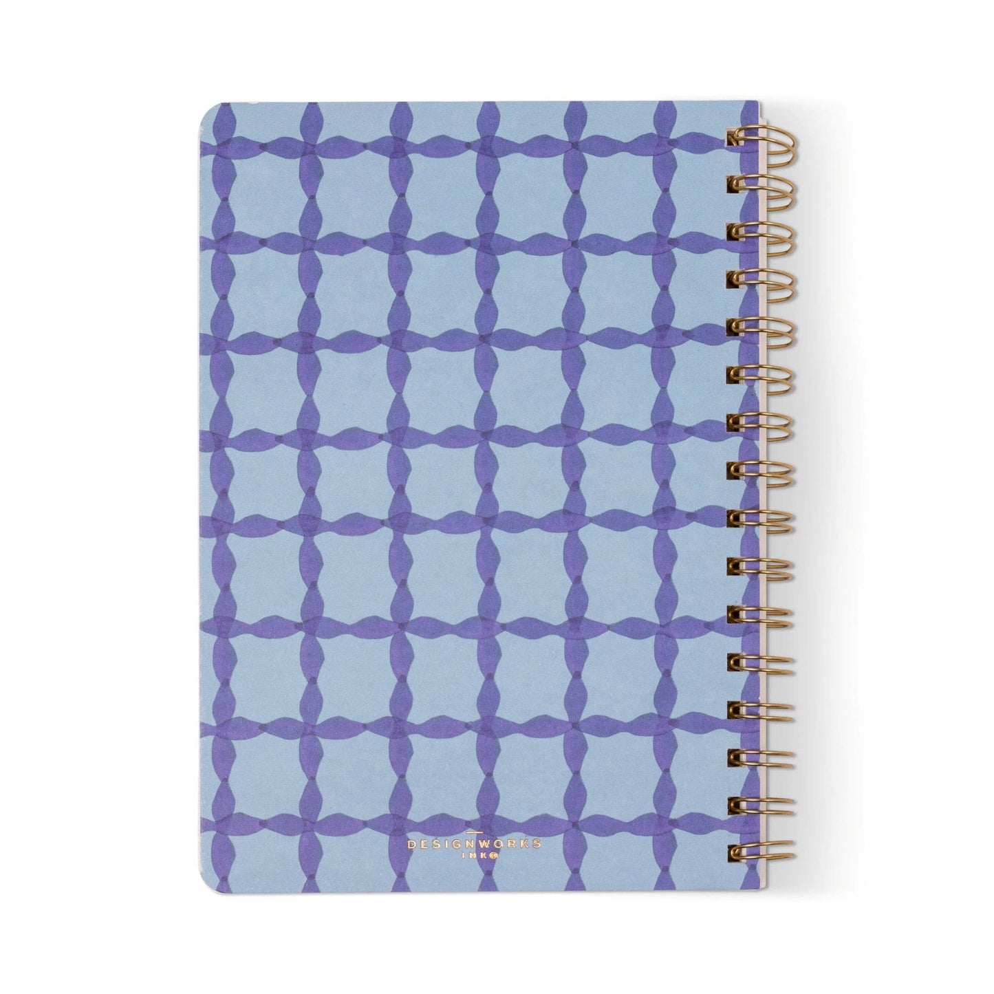 A5 Twin Wire Notebook - Blue Lattice