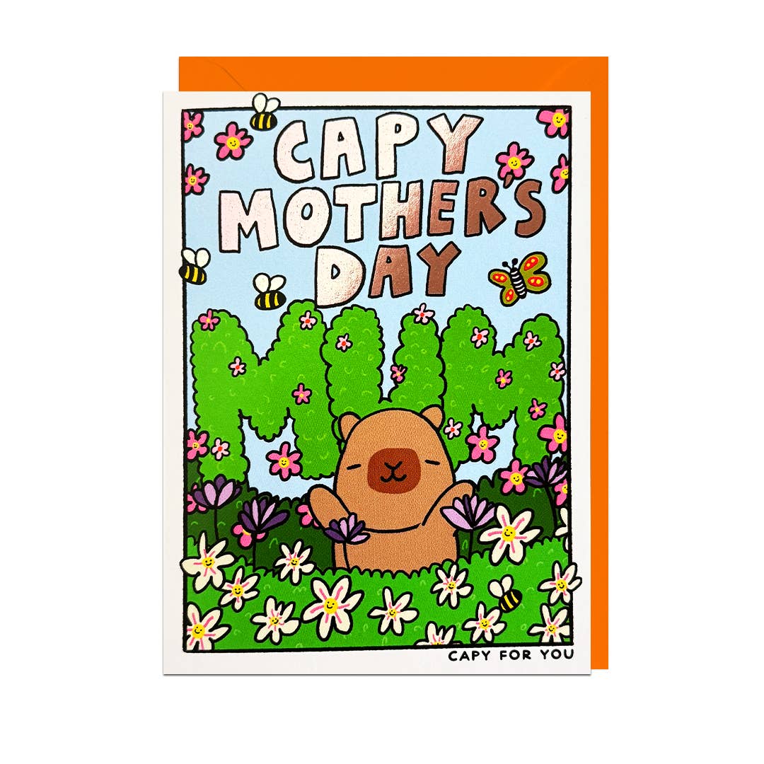 Capy Mother's Day Foiled Capybara Card