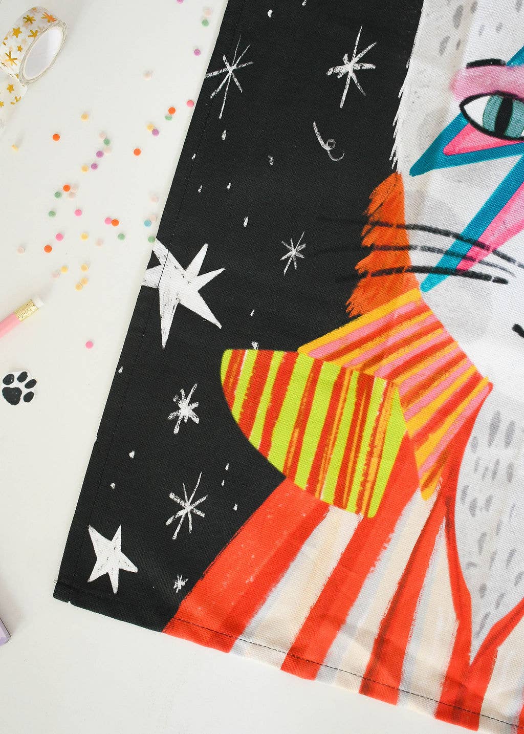 Kitty Stardust Cat Tea Towel
