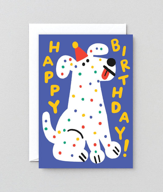 Happy Birthday Spotty Dog Greeting Card