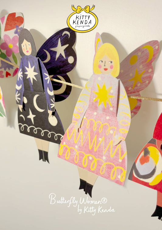Stardust - Butterfly Woman Sitting Greeting Card