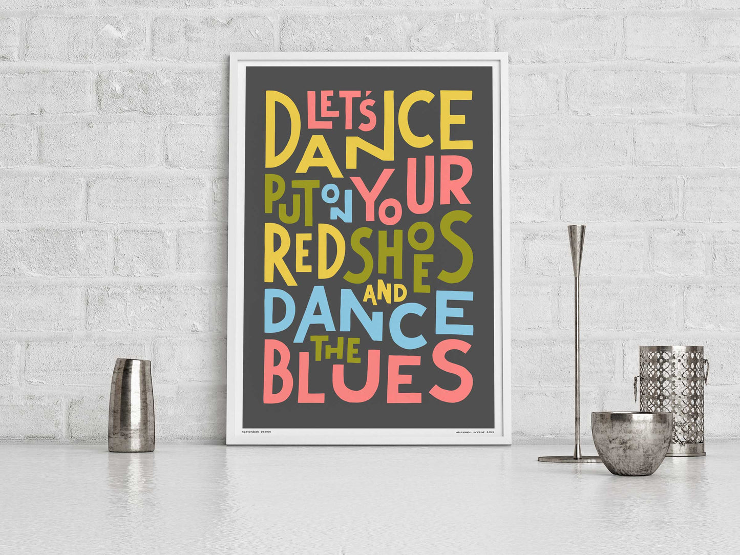 Let's Dance Colourful Song Lyric Typography Print