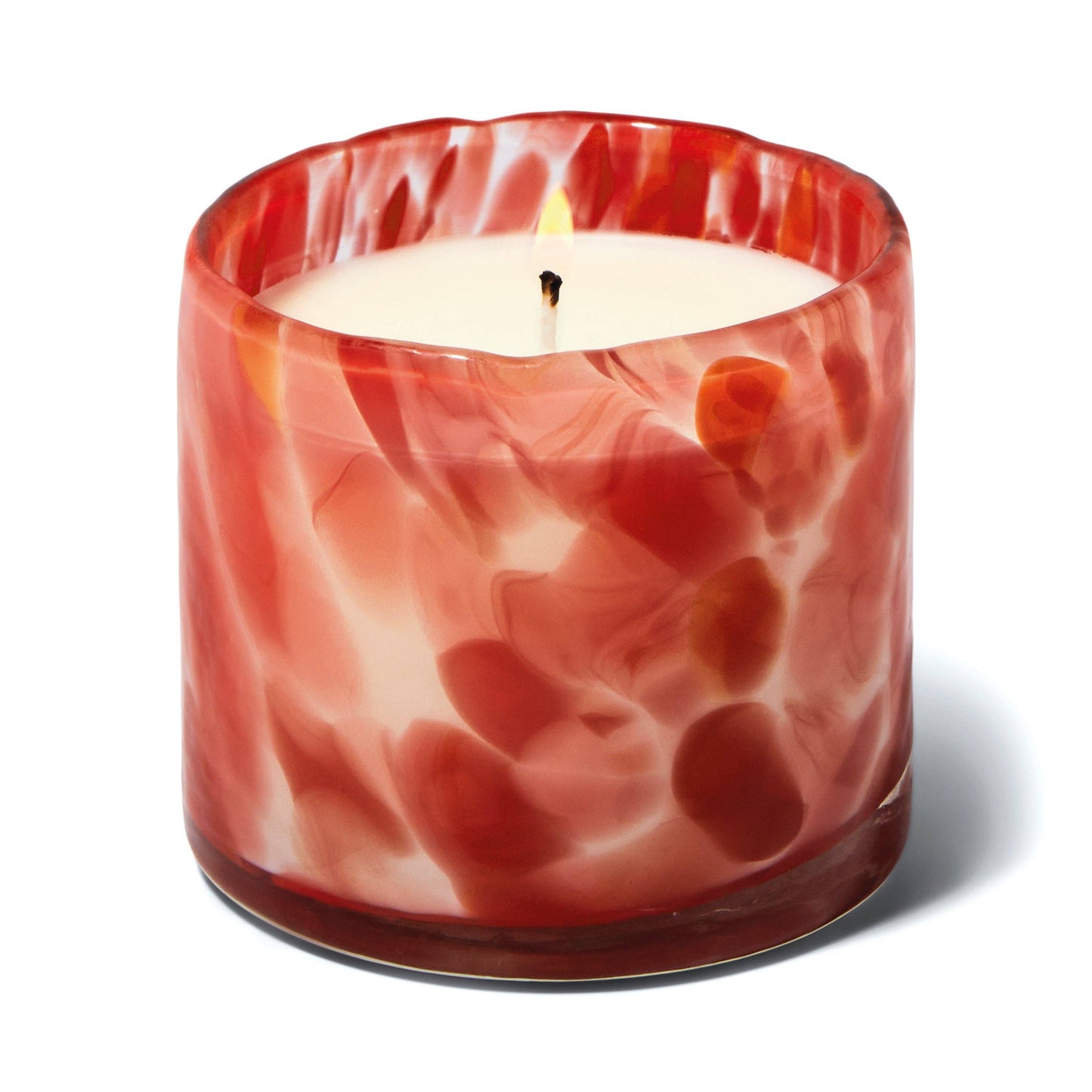 Luxe Hand Blown Blush Bubble Glass Candle (226g) - Saffron Rose