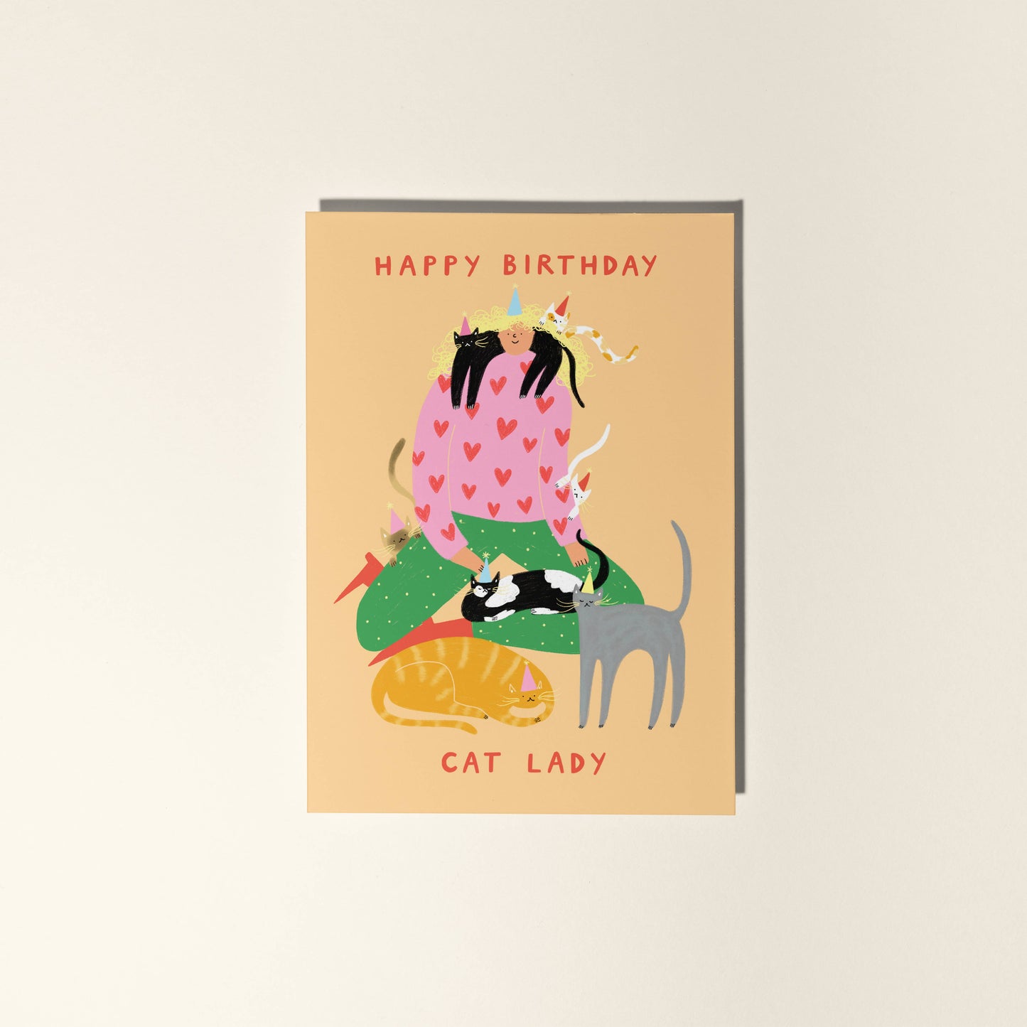 Happy Birthday Cat lady Greeting Card