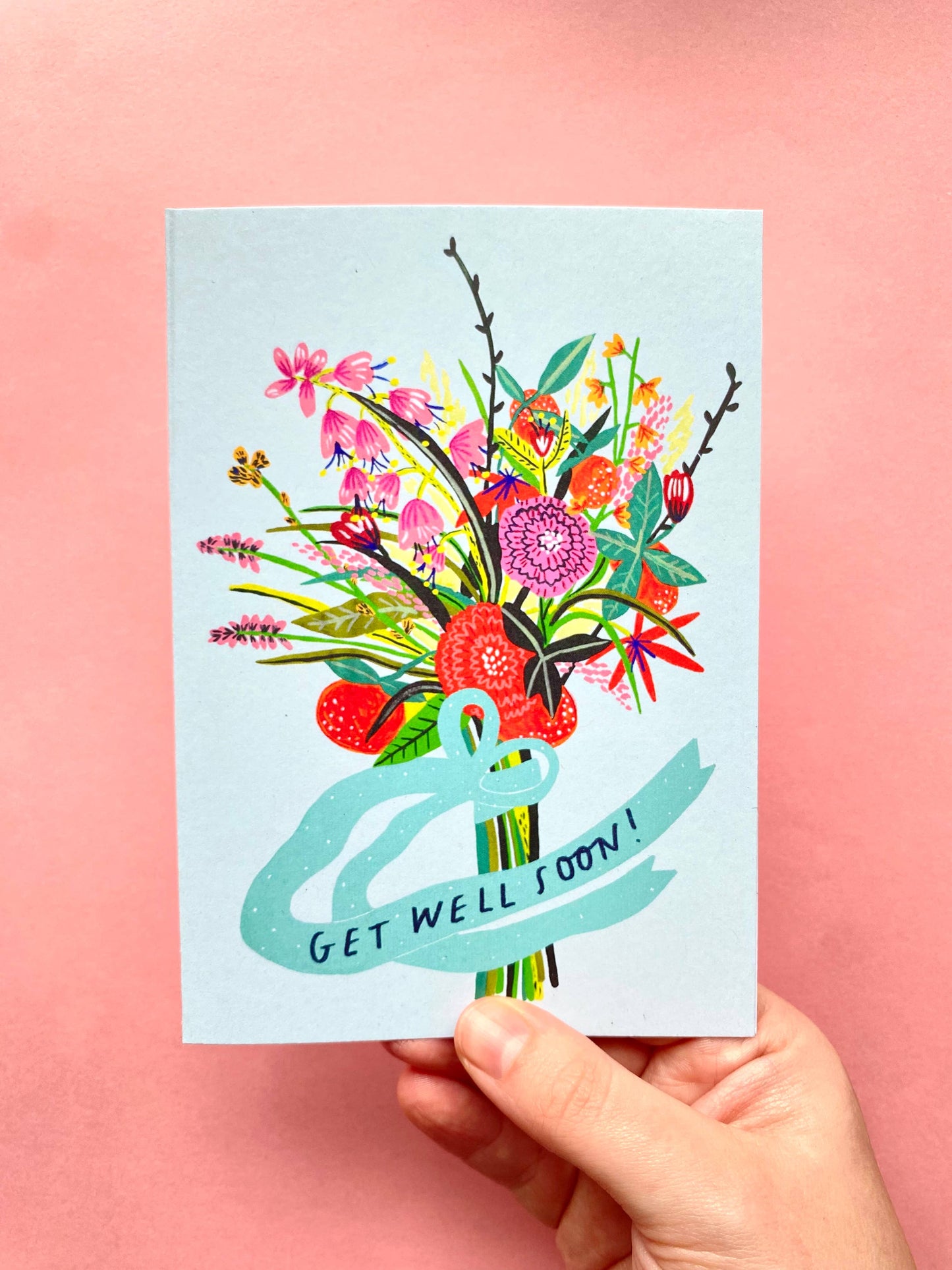 Get Well Soon Greetings Card | Flowers Floral Arrangement
