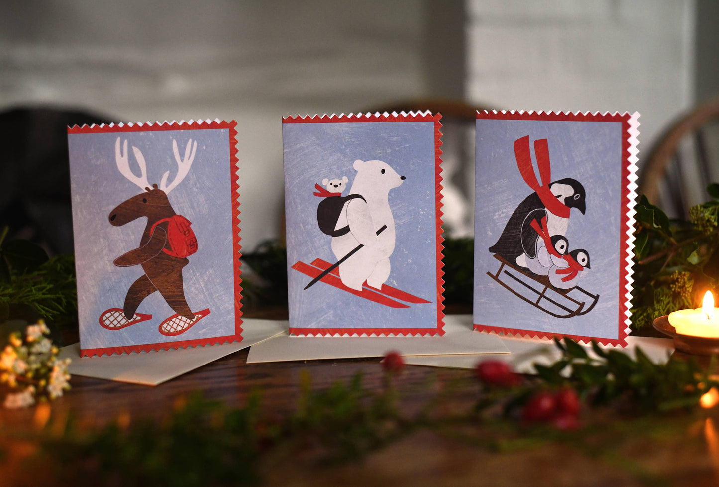 Mama Bear Shaped Christmas Card