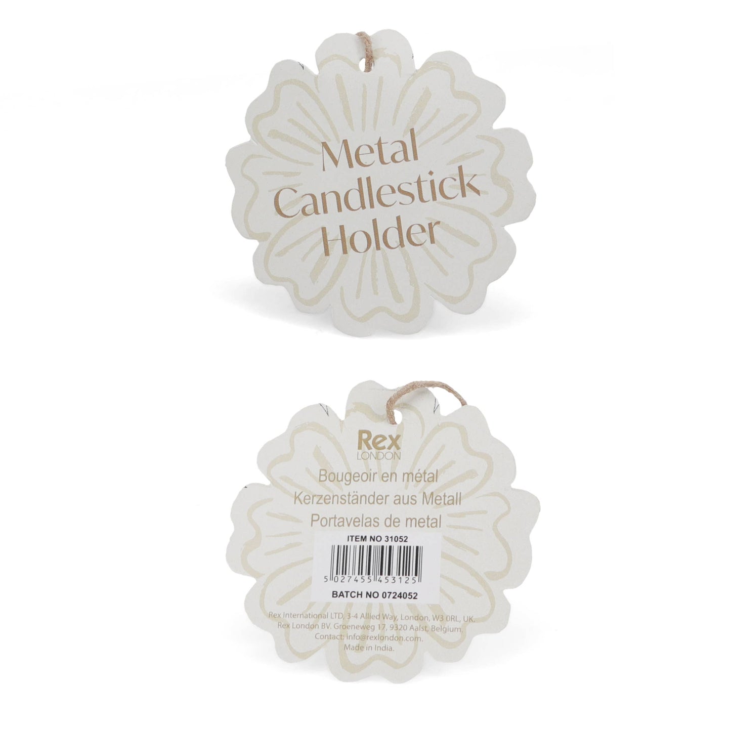 Enamel candlestick (13cm) - Vibrant pink