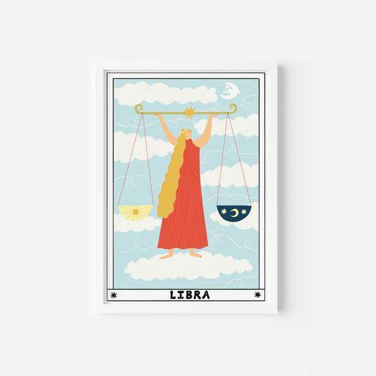Tarot Libra Horoscope A4 Art Print