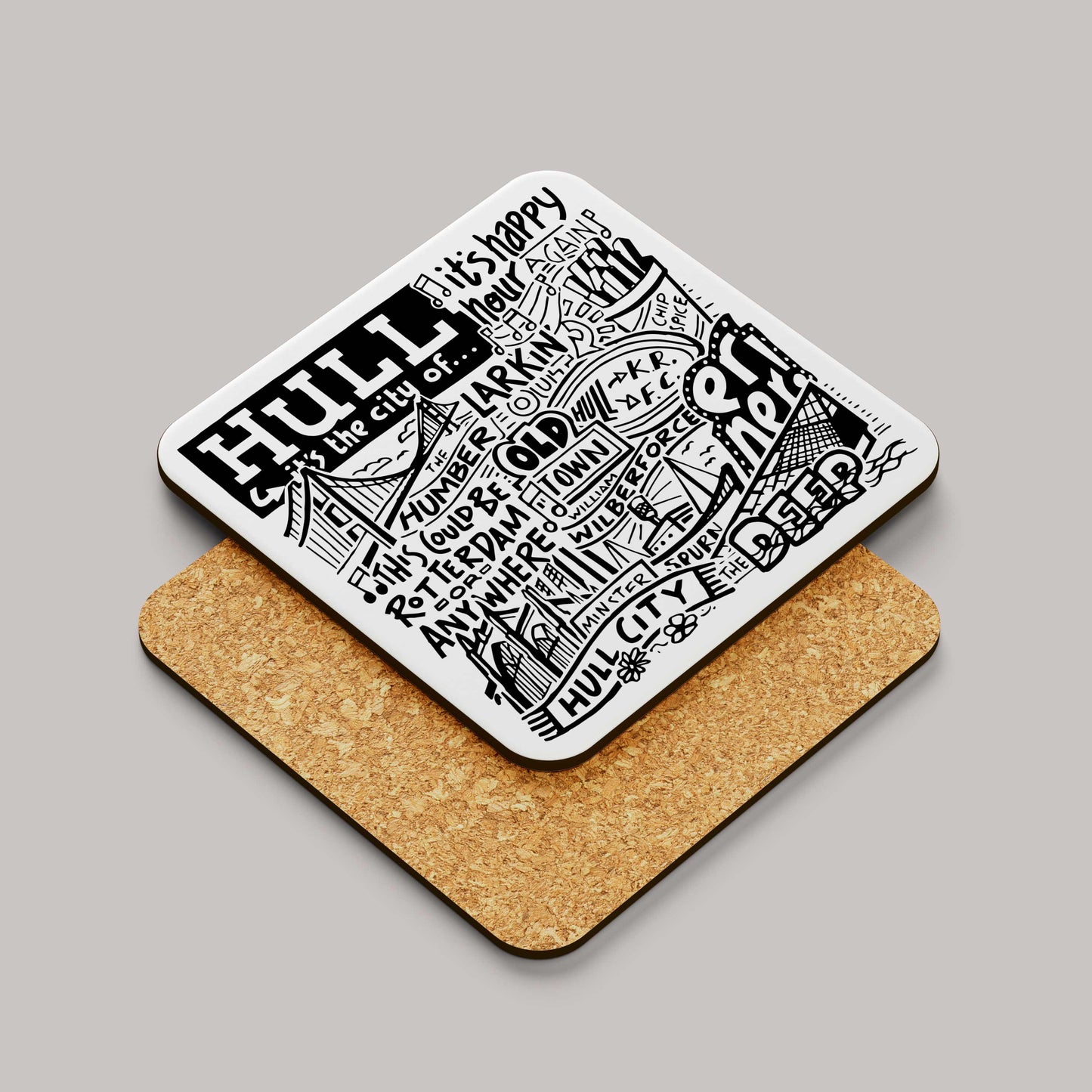 Hull Landmarks Square Coaster