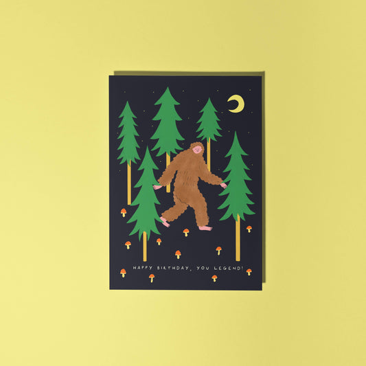 Happy Birthday You Legend (Bigfoot) Greeting Card