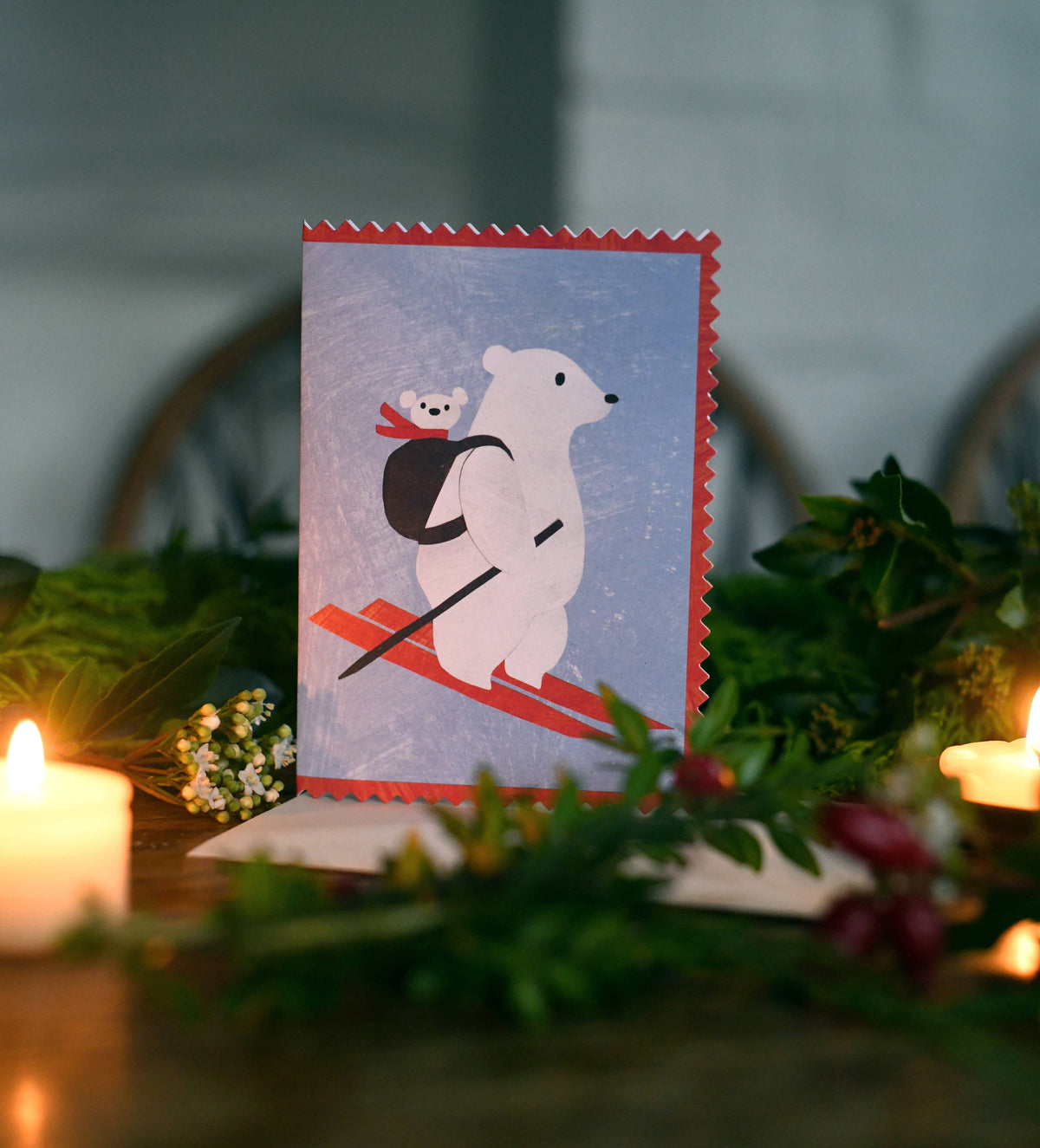 Mama Bear Shaped Christmas Card