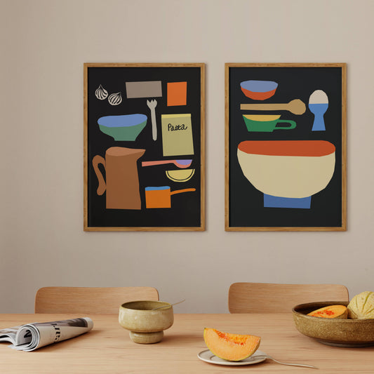 A3 Pasta Kitchen Art Print