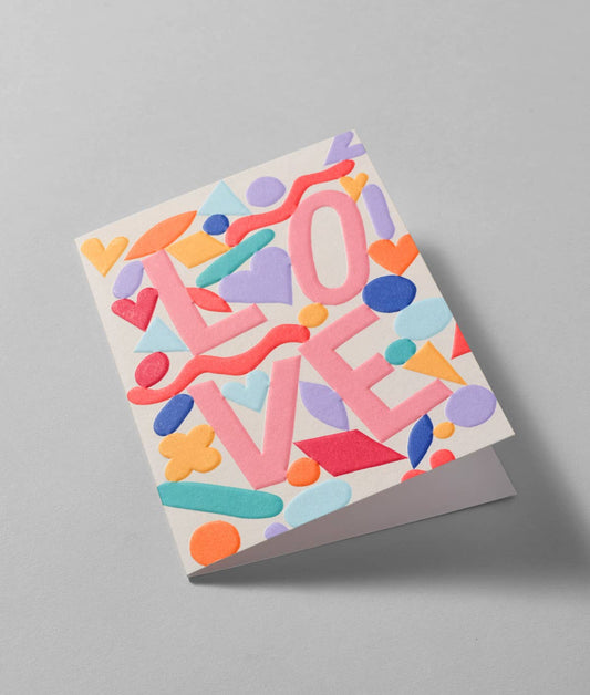 Love Shapes Embossed Greetings Card