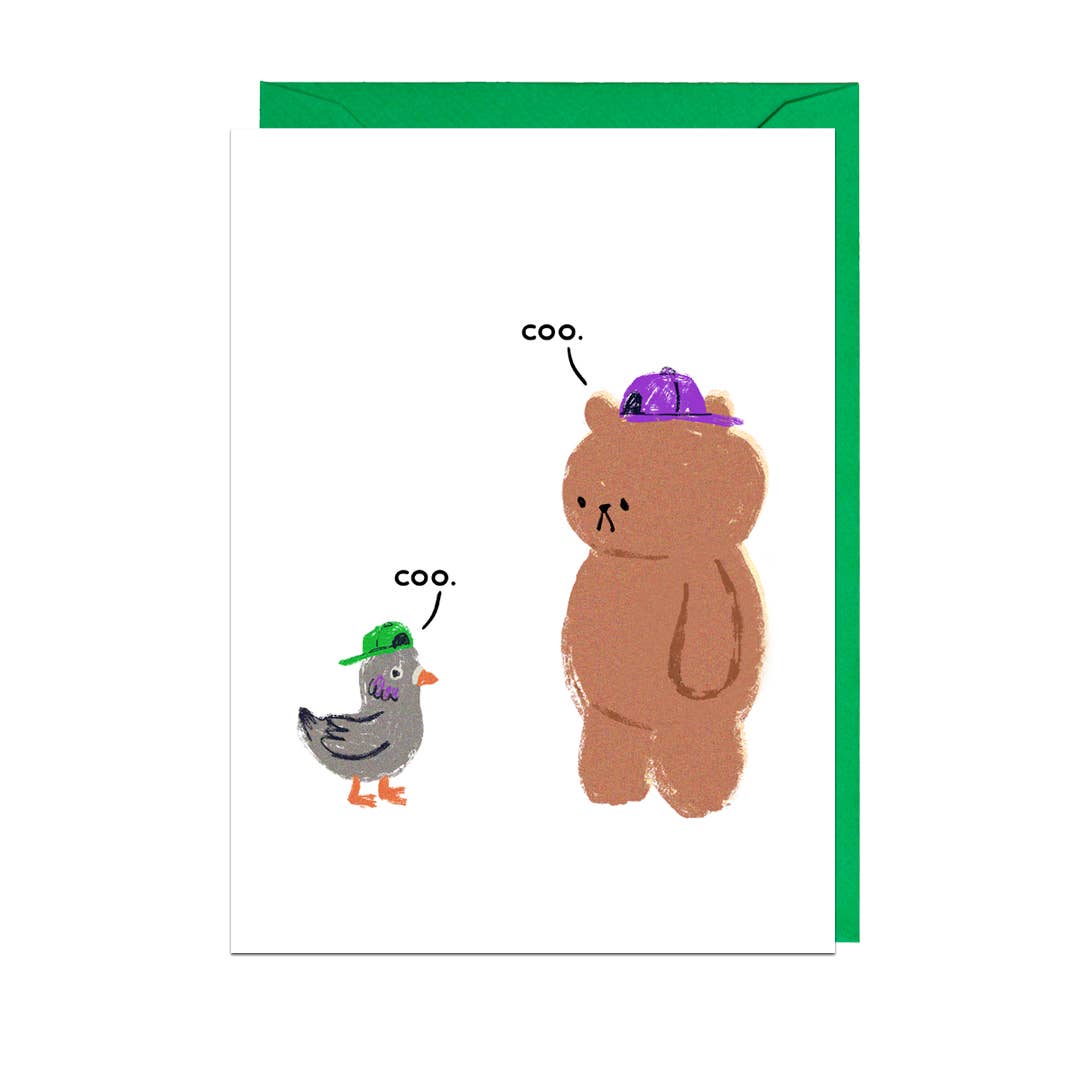 Coo Pigeon Bear Card