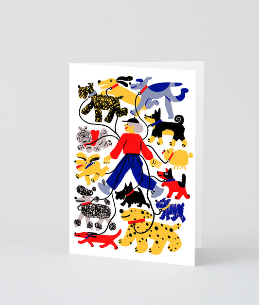 Dog Walker Greeting Card