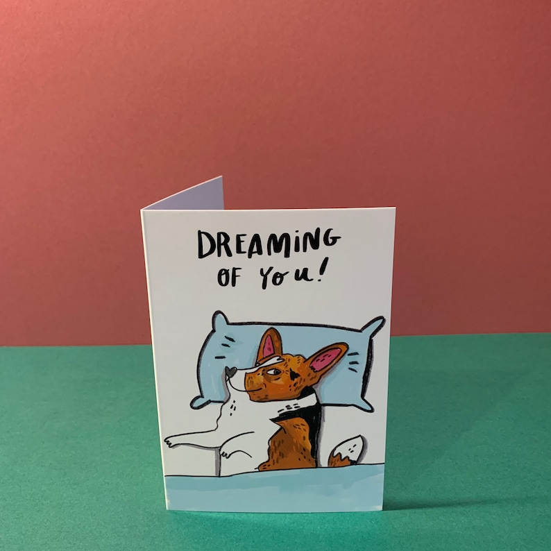 Dreaming of You! Corgi Side Eye Card by Fernandes Makes