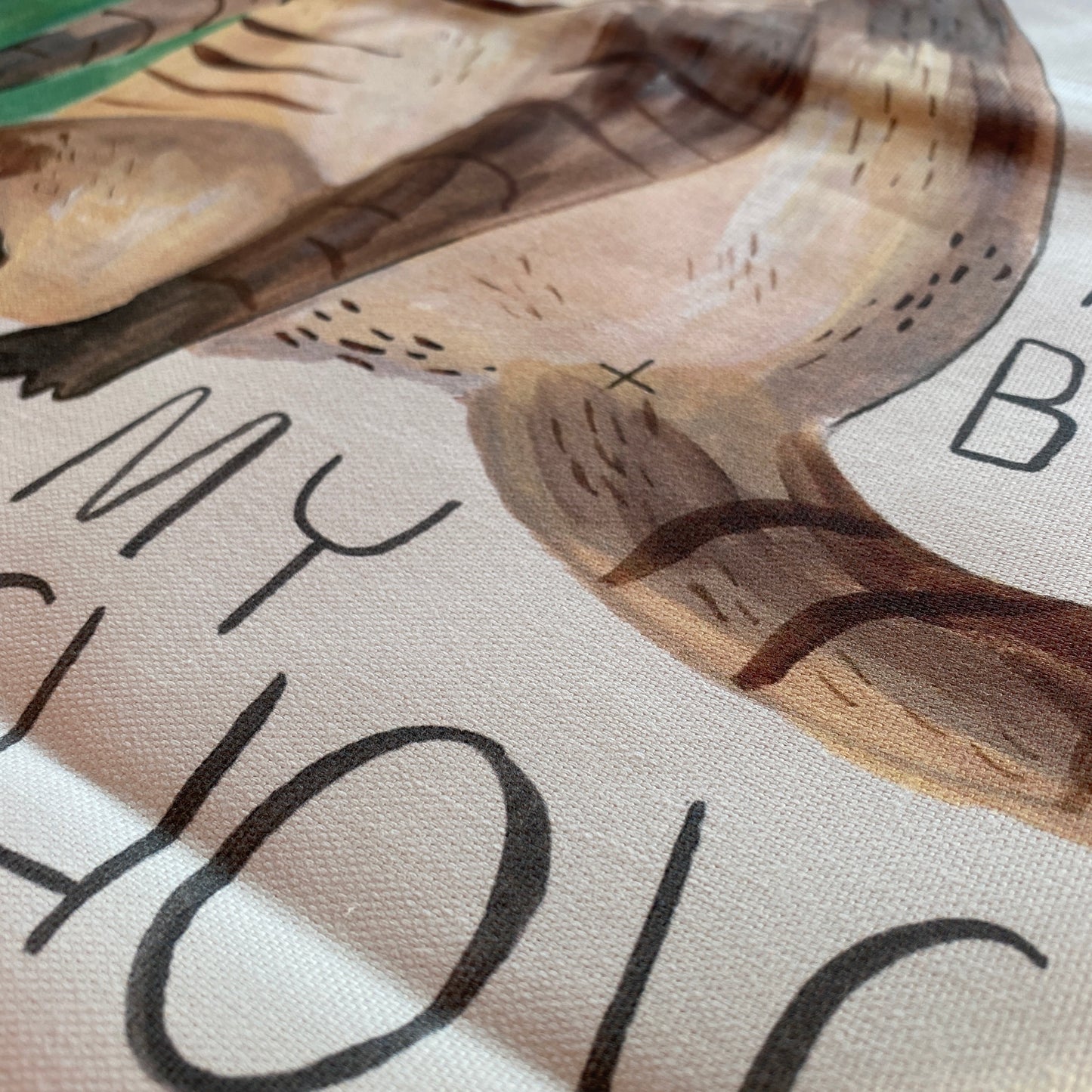 Cat Licking Tea Towel