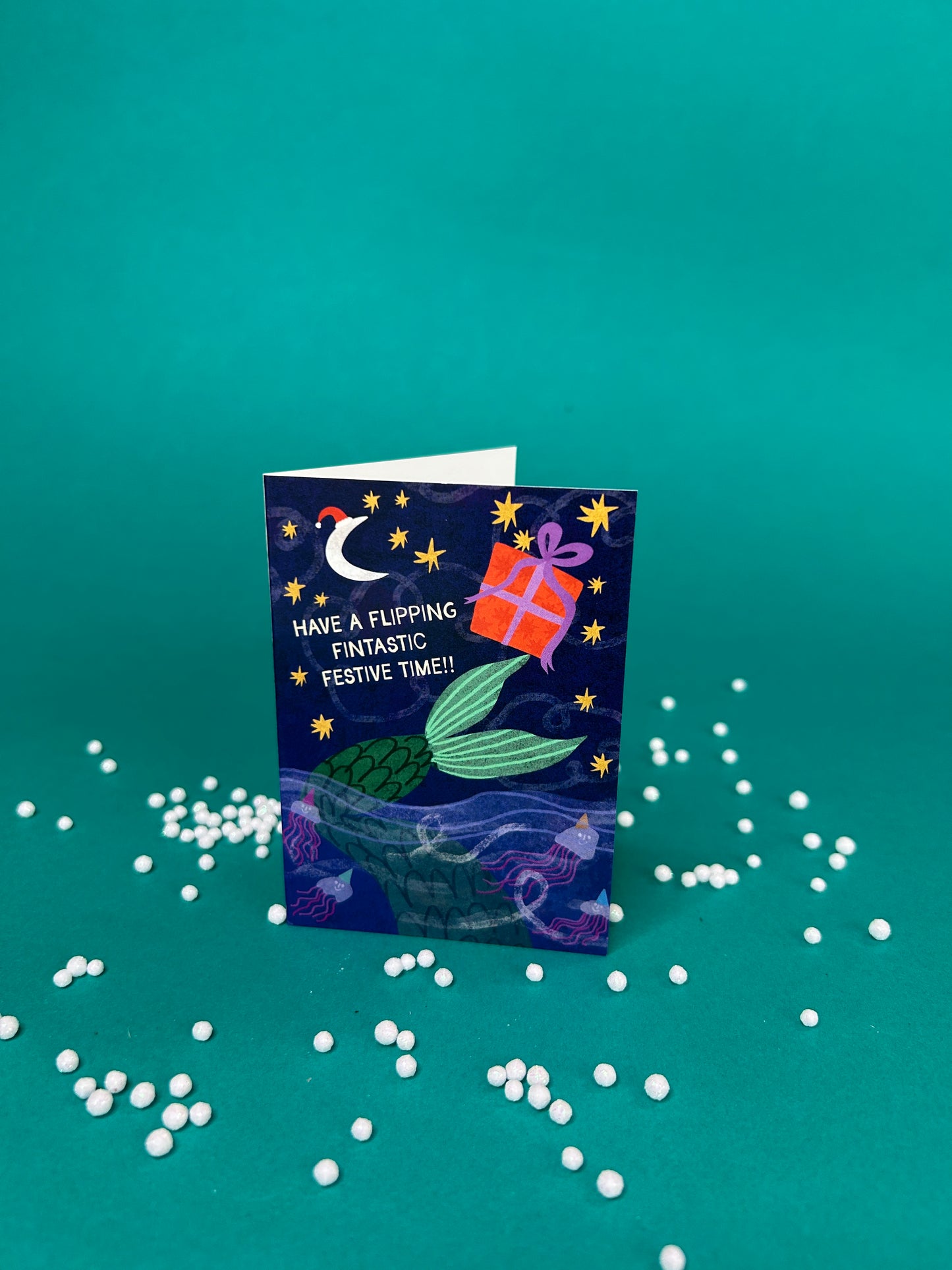 Flipping Fintastic Festive Time Christmas Greeting Card