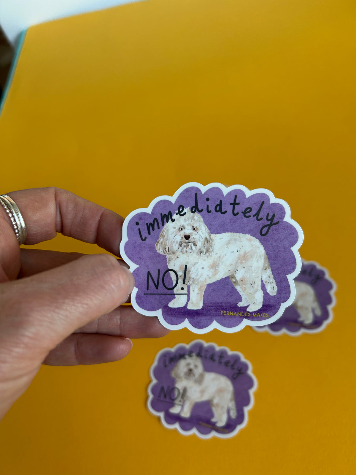 Immediately No Dog Vinyl Sticker