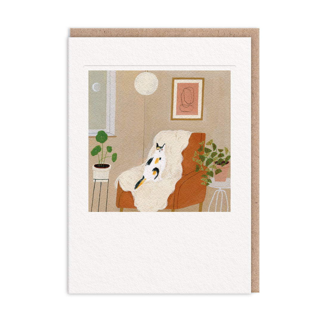 Chair Cat Greeting Card (7x5) (13101)