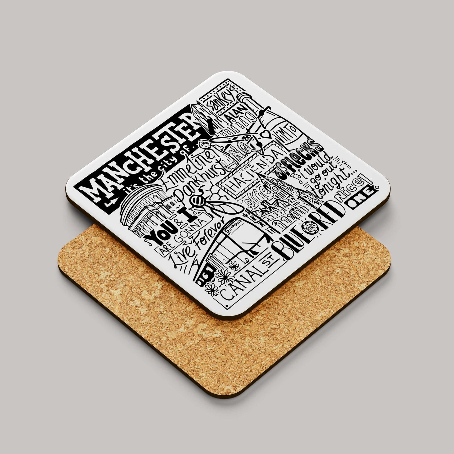 Manchester Landmarks Square Coaster