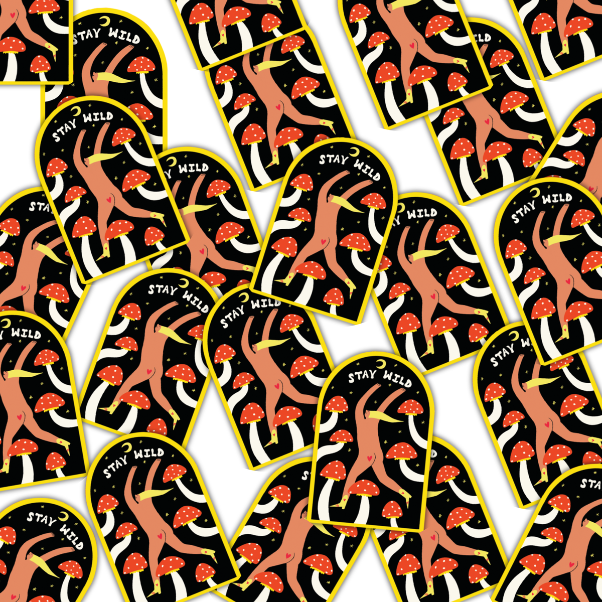 Stay Wild Mushroom Vinyl Sticker