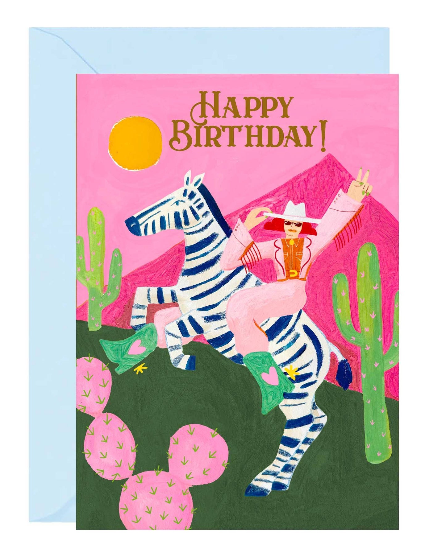 Zebra Cowgirl Card