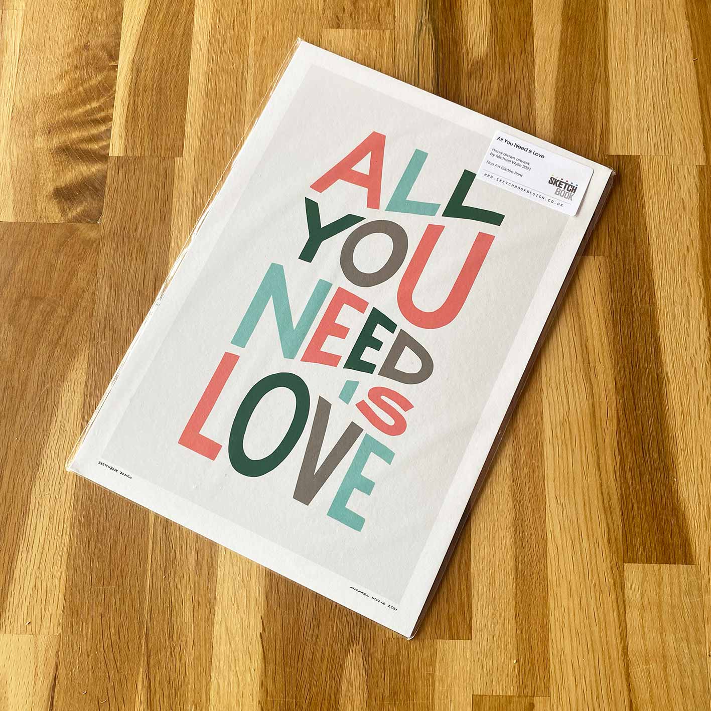 Love You Like I Love You Song Lyric Typography Print