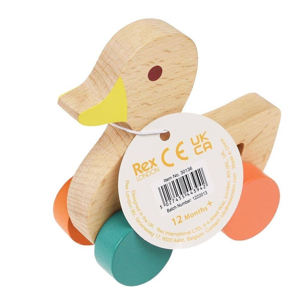 Wooden Push Along Toy - Duck