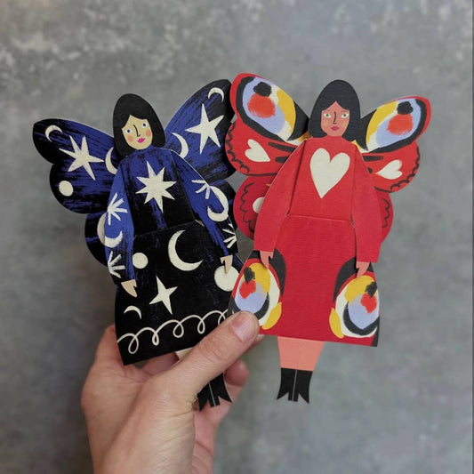 Cosmic - Butterfly Woman Sitting Greeting Card
