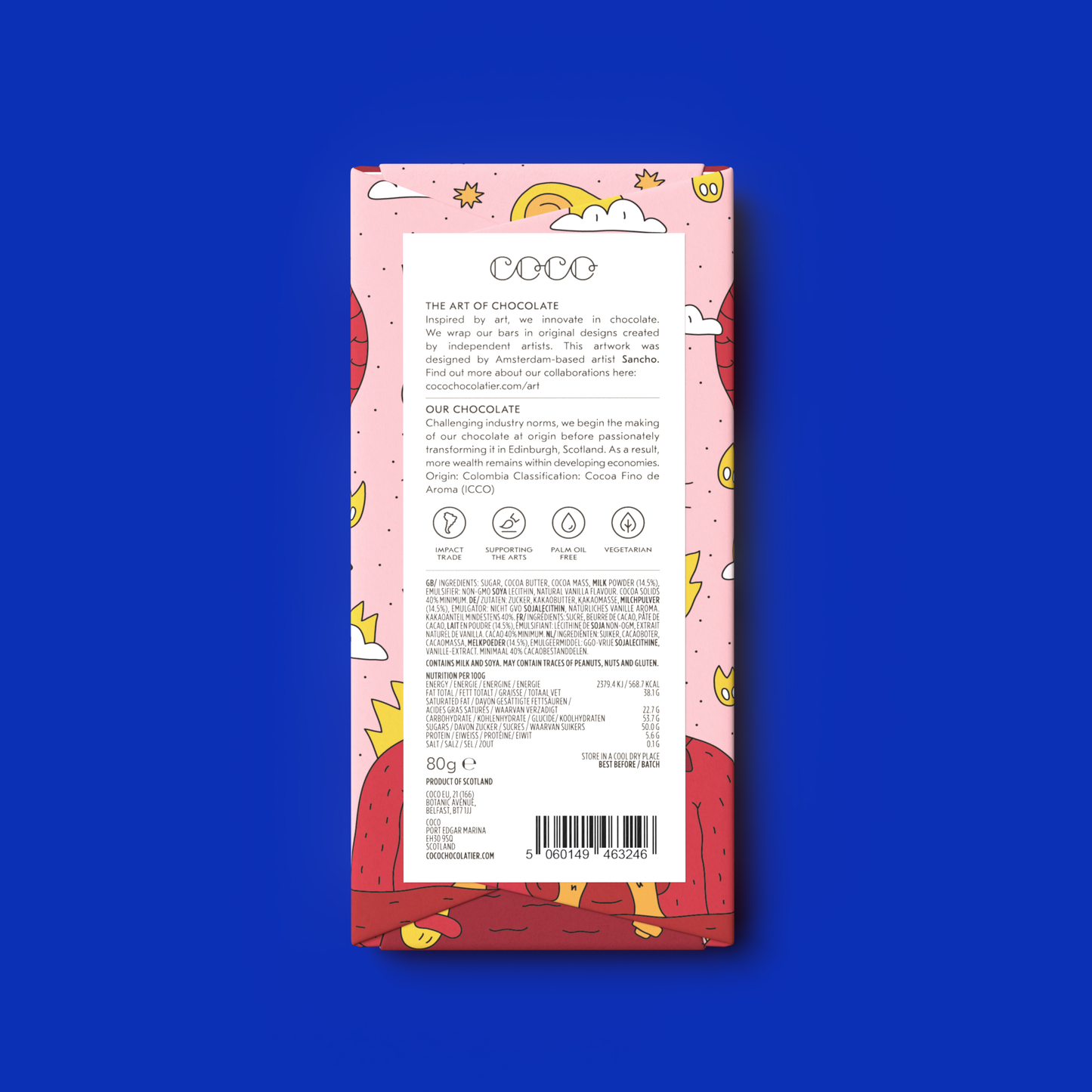 Colombian Milk 40% Chocolate Bar 80g