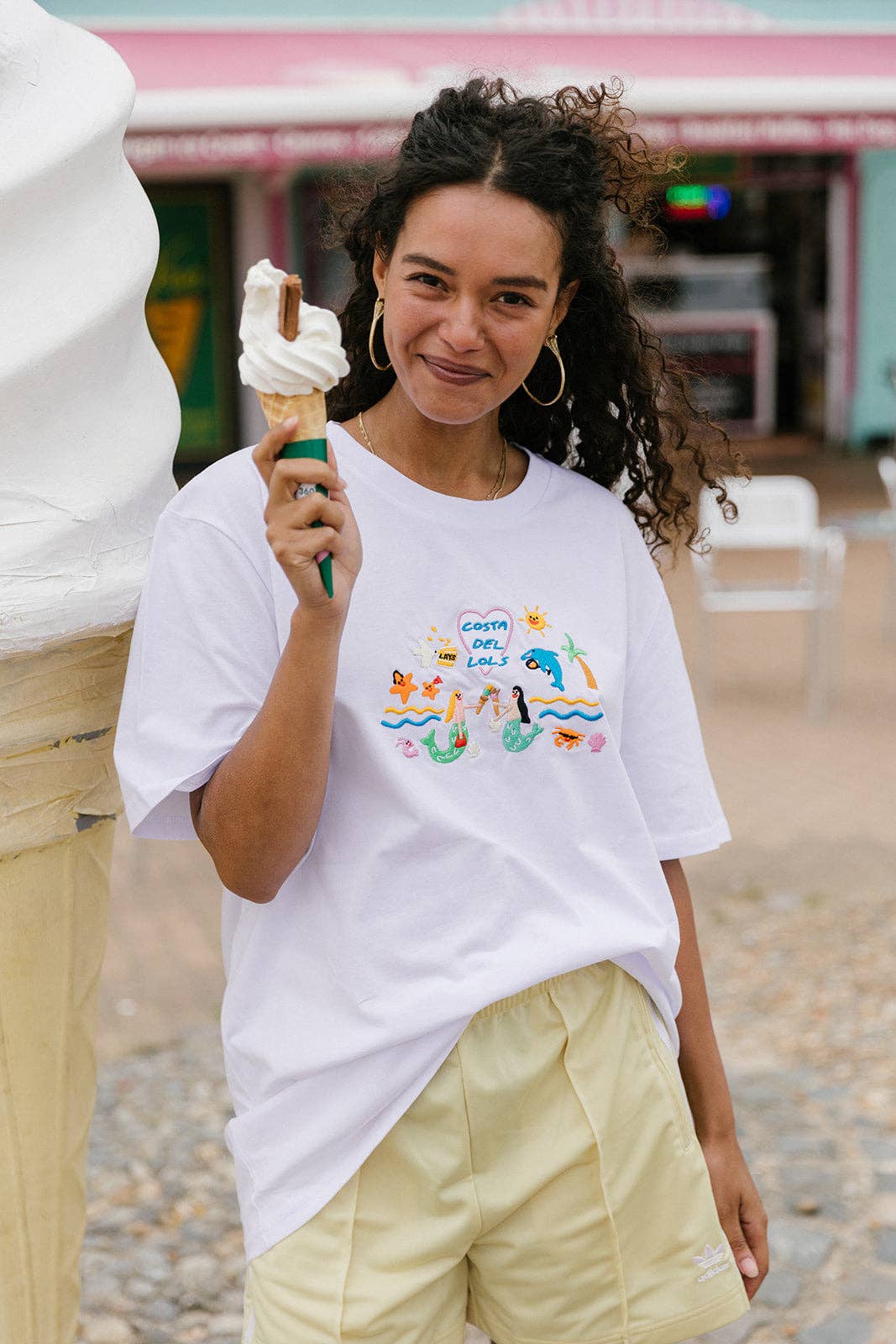 Costa Del Lols Embroidered Organic T-Shirt