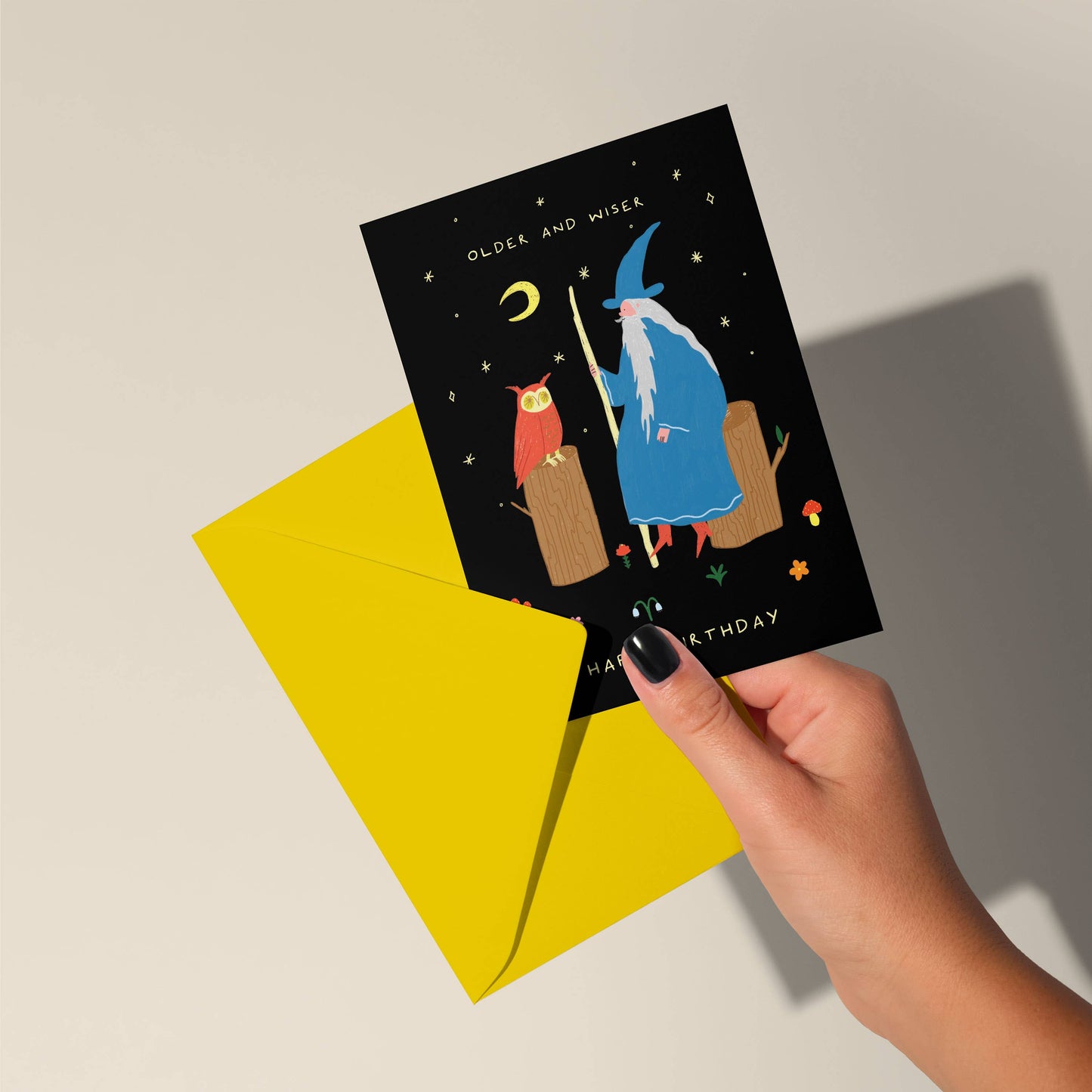 Older and Wiser Birthday Card | Wizard Card | Men's Birthday