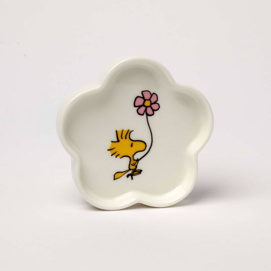 Woodstock Holding A Flower Shaped Trinket Dish