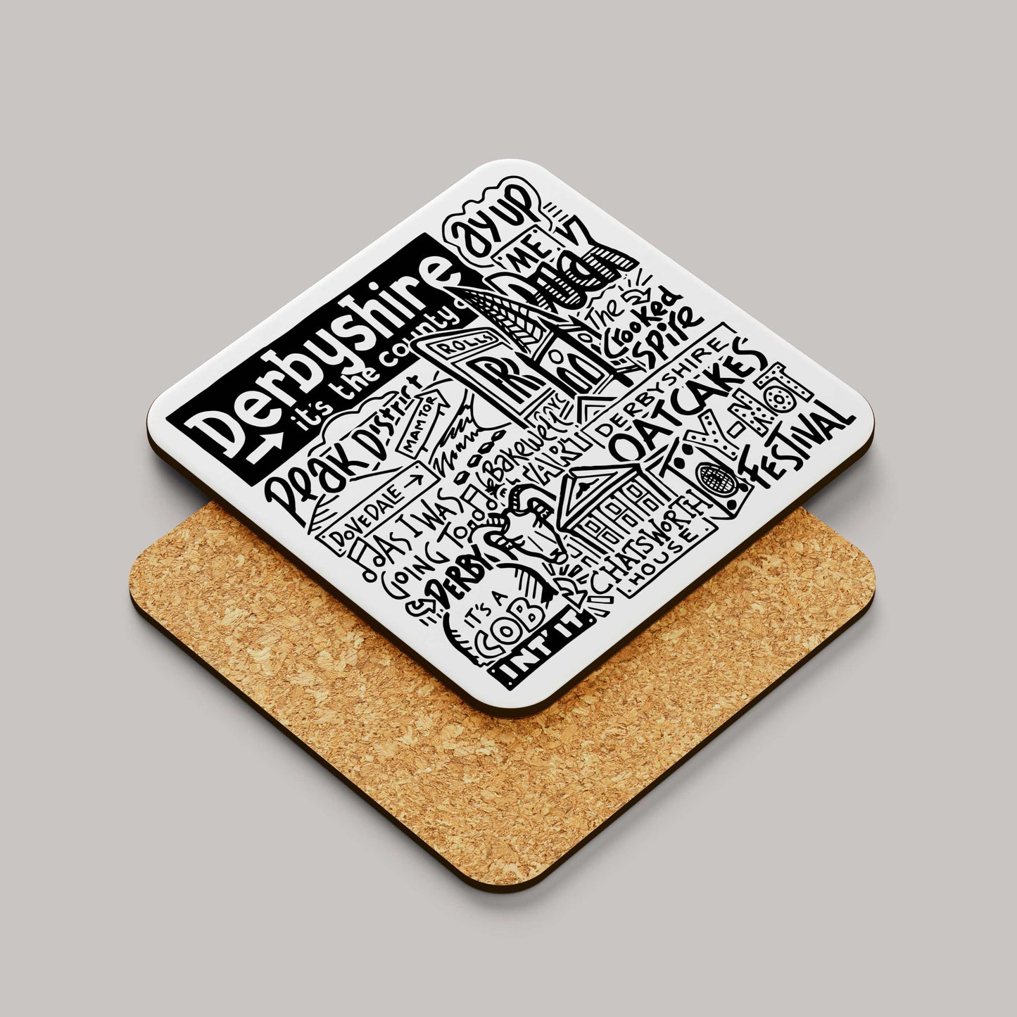 Derbyshire Landmarks Square Coaster