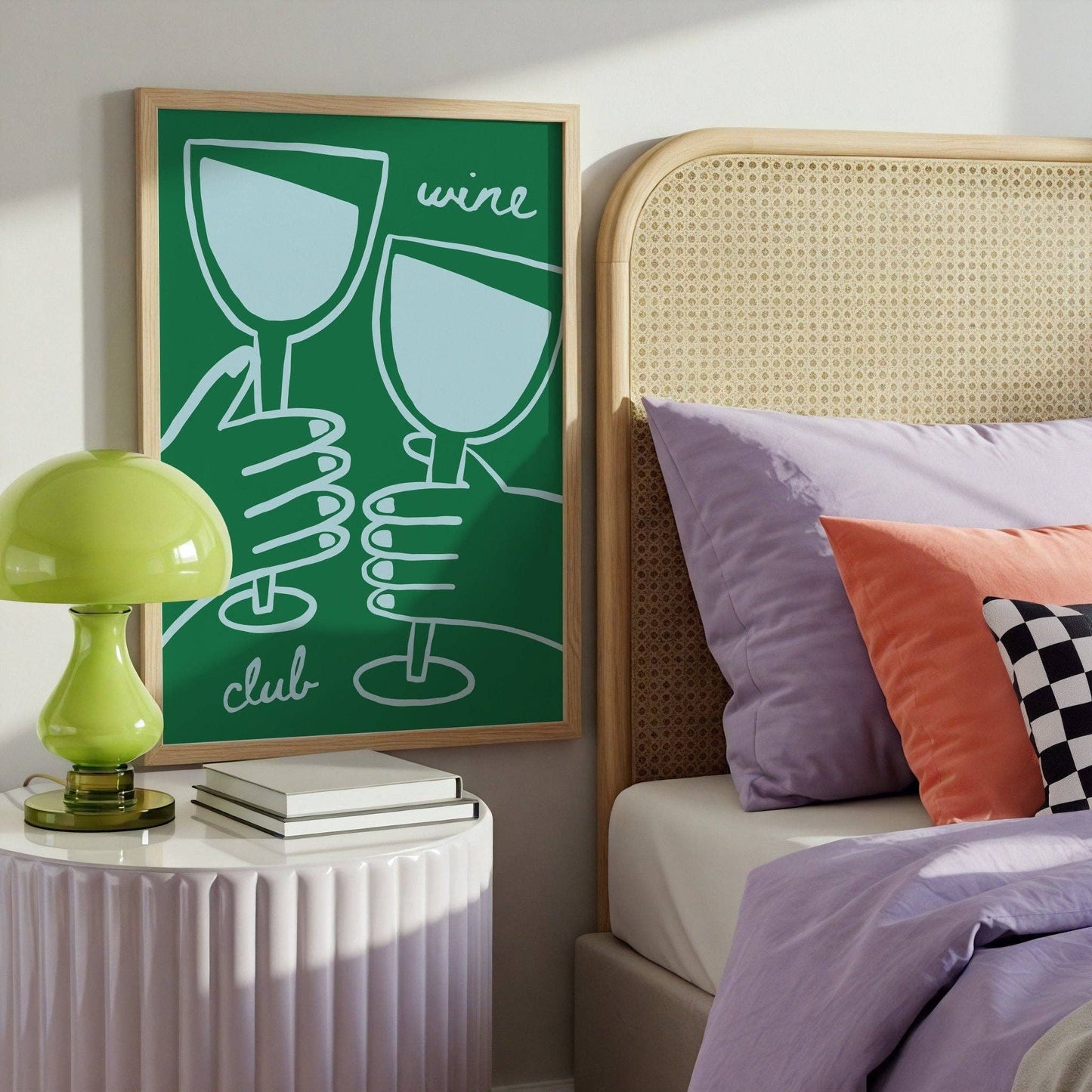 Wine Club Dark Green Print