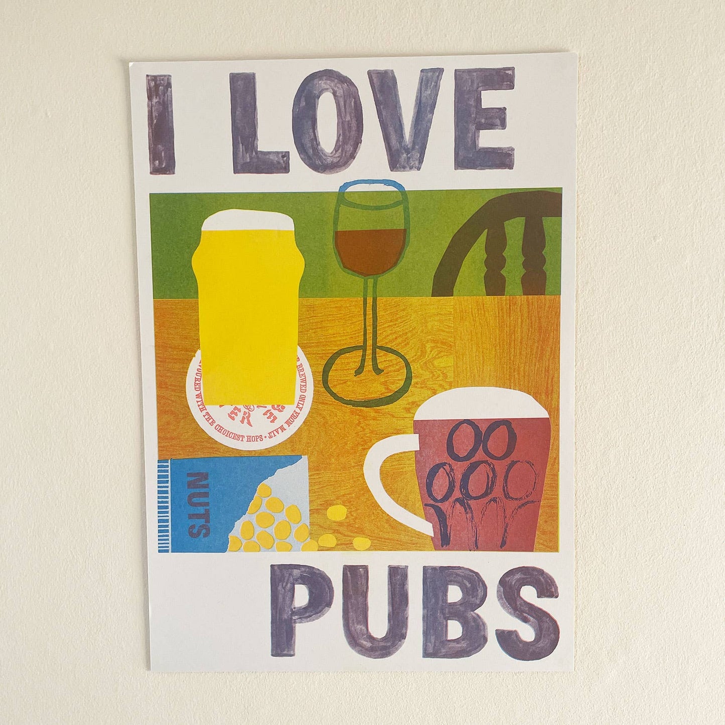 I LOVE PUBS A3 Risograph Print